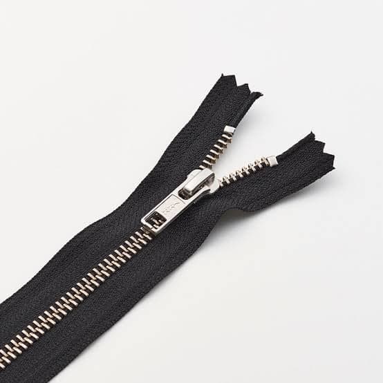 Close-up of trims and hardware — zippers, rivets, and woven labels